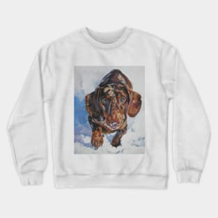 Dachshund Fine Art Painting Crewneck Sweatshirt